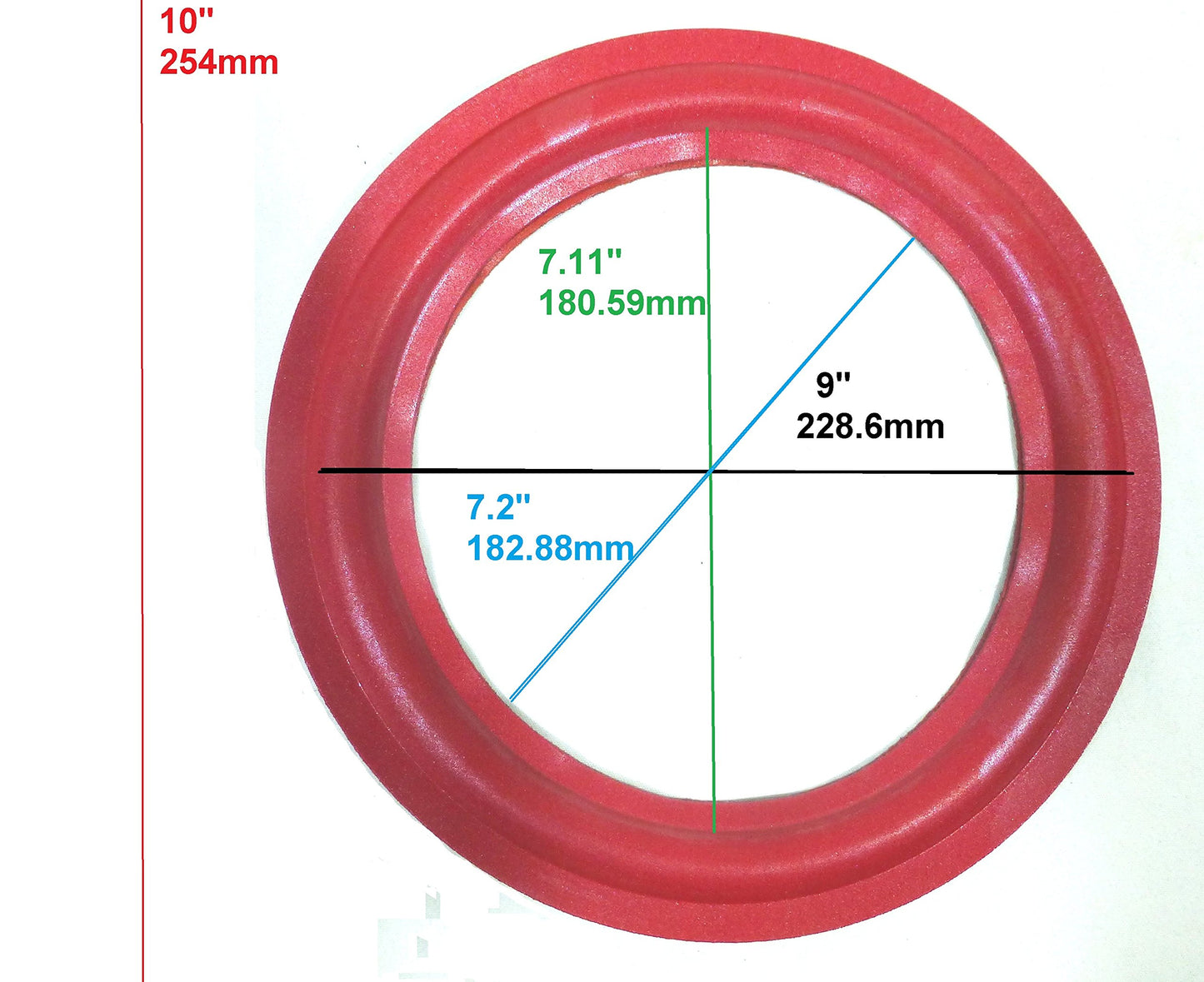 (2) Two New 10" Speaker Foam Surrounds (Cerwin Vega Red).