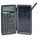 Achieva Scientific Calculator with Erasable LCD Writing Tablet | 2-Line Display | Dual Solar & Battery Power | for Students in Middle School, High
