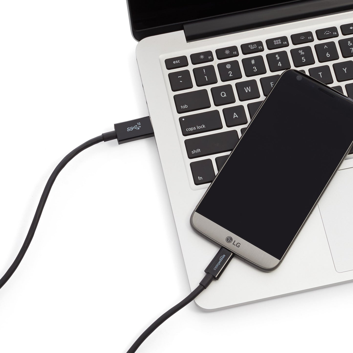 Amazon Basics USB-C to USB-A 3.1 Gen 2 Adapter Charger Cable, Fast Charger, 10Gbps High-Speed, USB-IF Certified, Compatible with iPhone 16/15, iPad