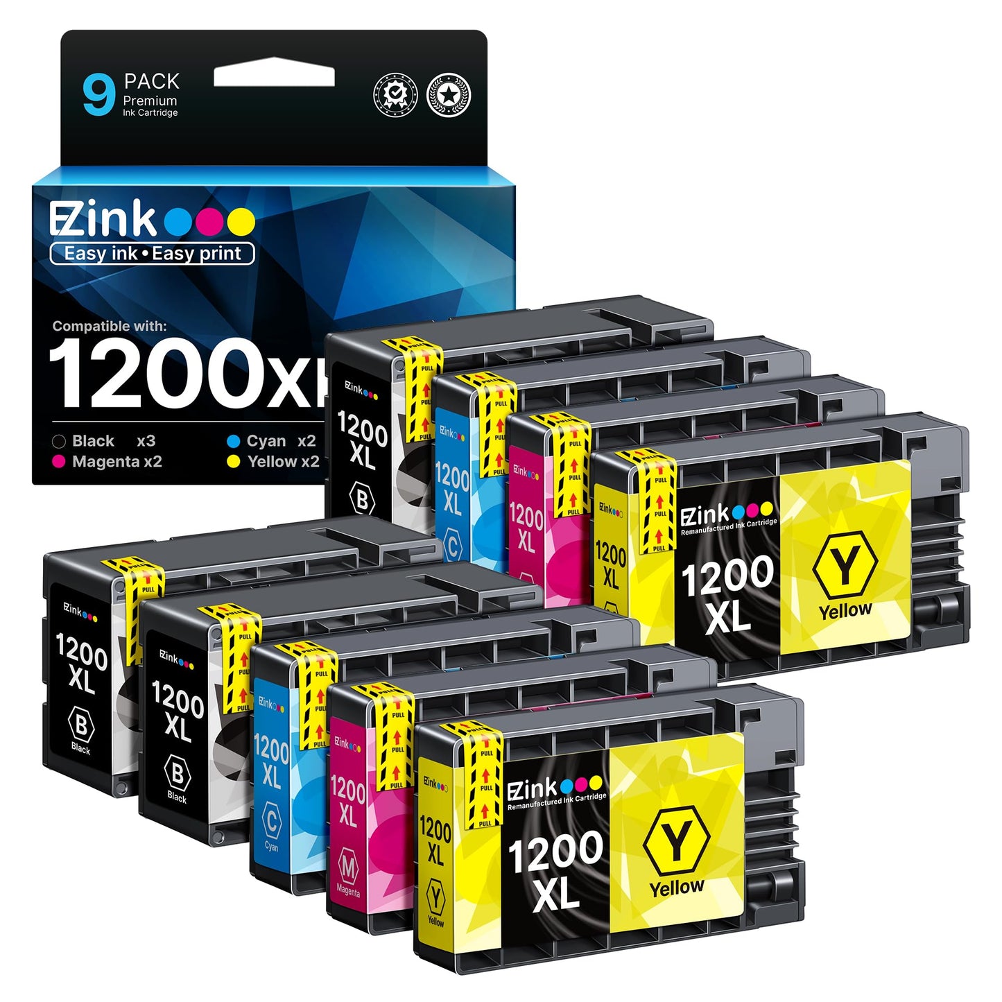 E-Z Ink Compatible Ink Cartridge Replacement for Canon PGI-1200XL PGI-1200 XL to Use with Maxify MB2720 MB2320 MB2120 MB2350 MB2050 MB2020 Printer (3