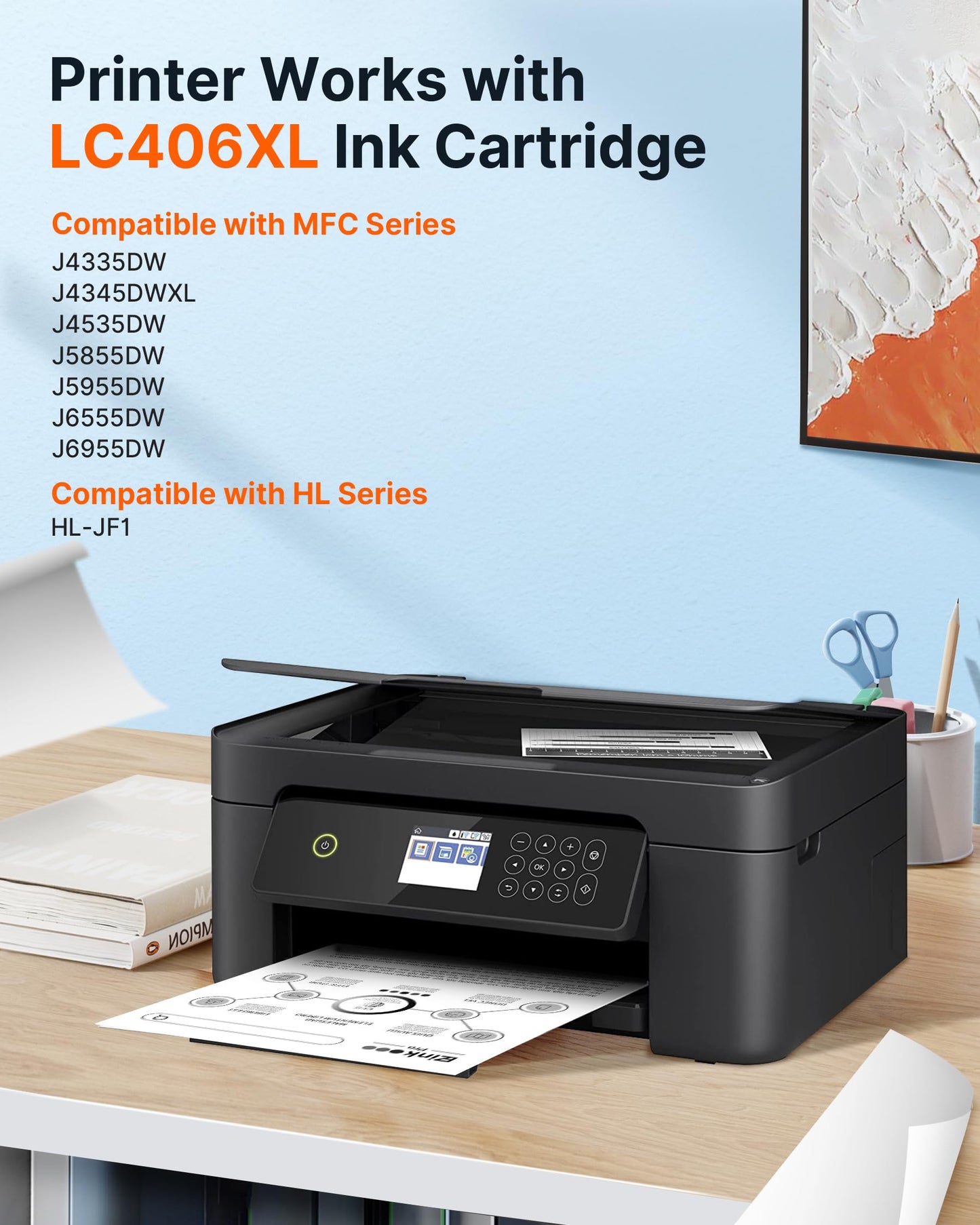 E-Z Ink Pro LC406XL LC406 Ink Cartridges for Brother Printer 4 Pack