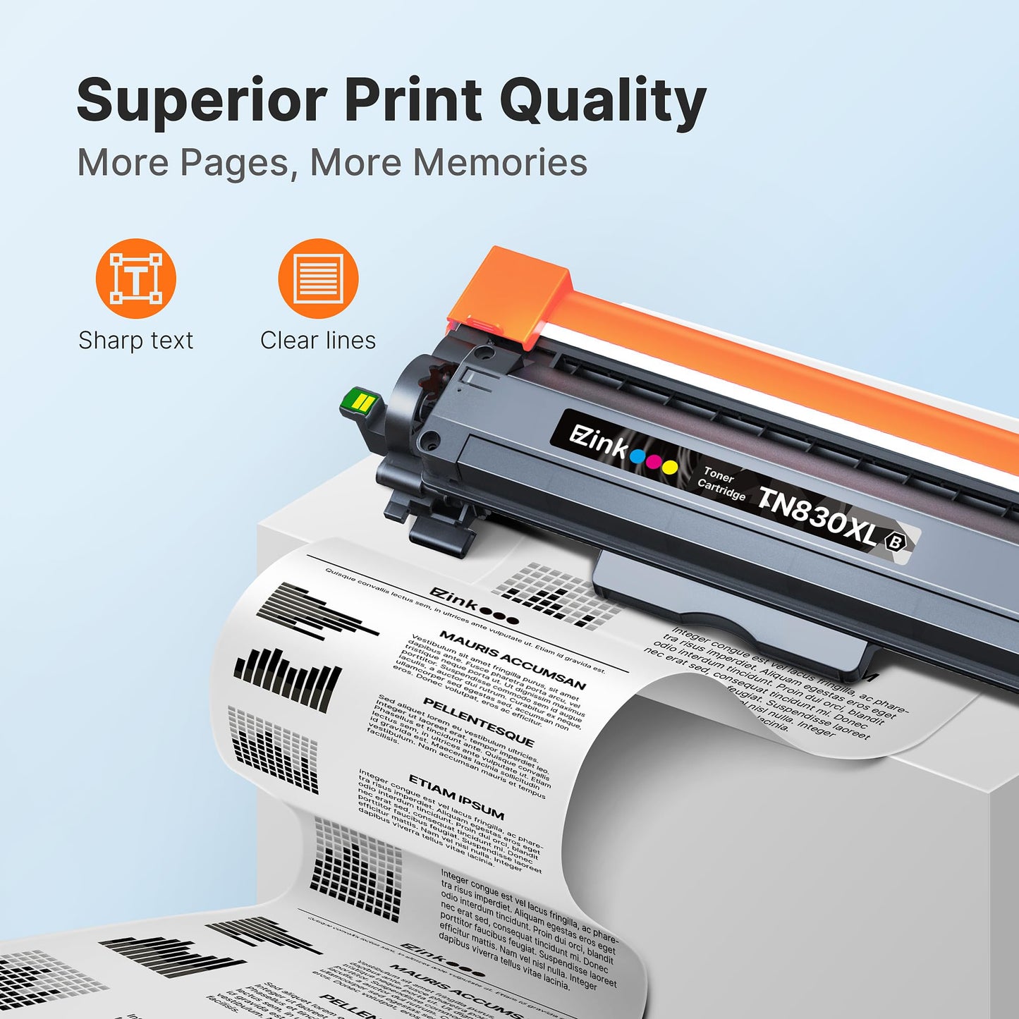 E-Z Ink Compatible Replacement for Brother TN830XL Toner Cartridges 3 Black