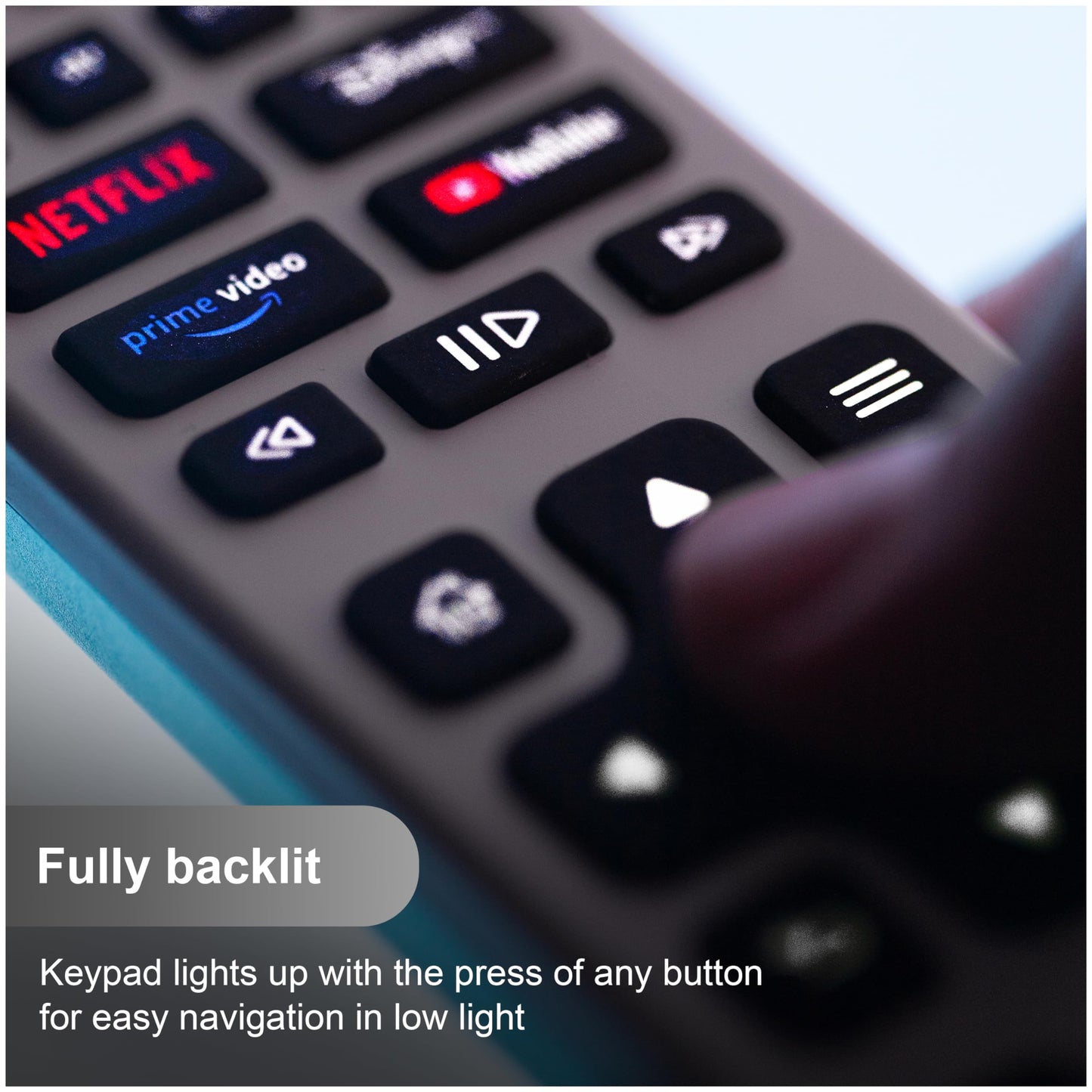 GE Rechargeable TV Remote Control, Universal Remote Control, Backlit Buttons, Samsung TV Remote Control Replacement for Smart TVs, Apple TV, Sony