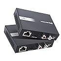 Cable Matters 990ft Extra Long Range Audio Over Ethernet Adapter Kit with Built-in Digital to Analog Converter(DAC), Support Optical Audio Toslink