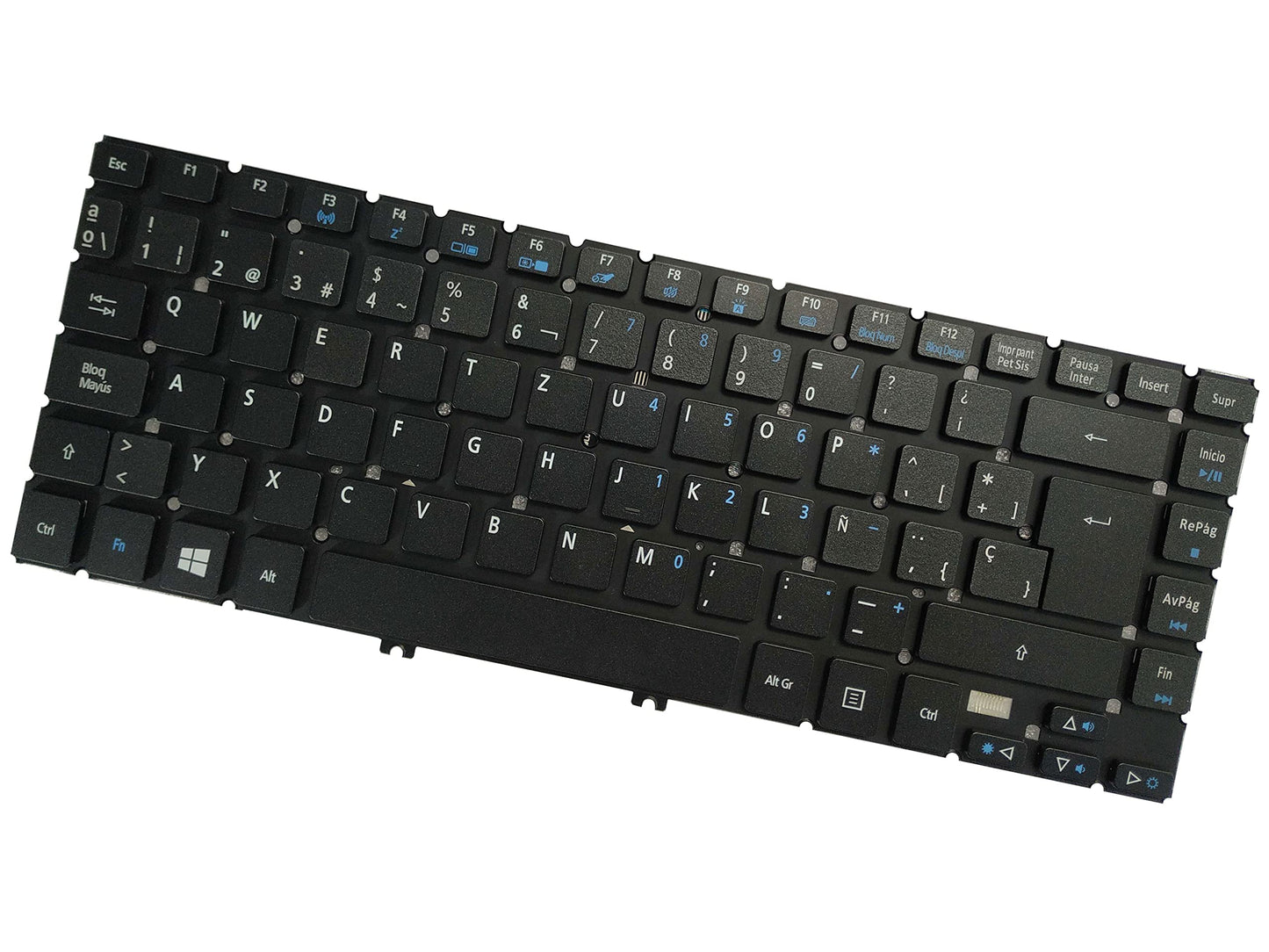 AKGIFT Laptop Replacement Keyboard Compatible for Acer Aspire R7-572 R7-572G PK130YO1A29 Spanish Layout Backlit
