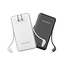 miisso Ultra Slim 10000mAh Power Bank Built-in Cables and Foldable AC Wall Plug, Pocket Size USB C Portable Charger, External Battery Pack Compatible