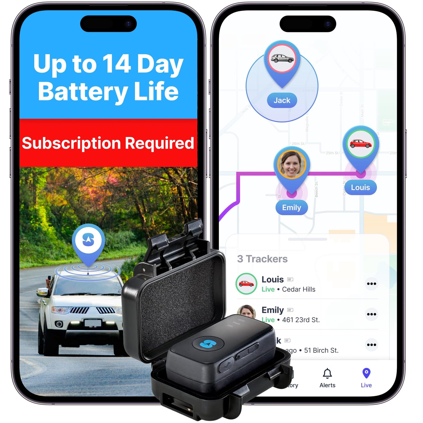 Spytec Atlas GPS Tracker for Vehicles & Kids (Subscription Required) | Up to 14-Day Battery Life | Waterproof Magnetic Case, Geofencing, Portable Real