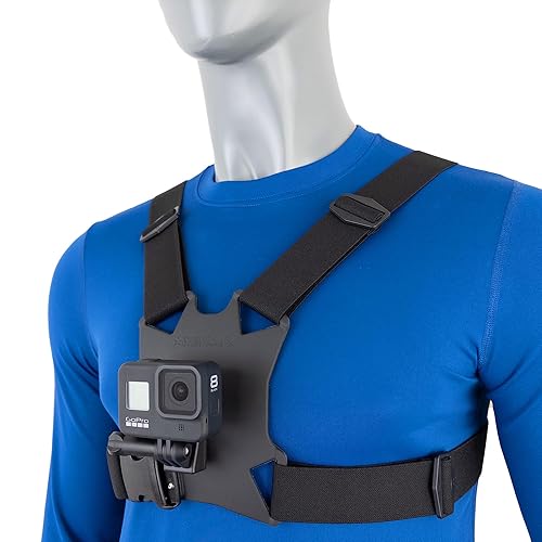 STUNTMAN High Stability Chest Mount with J Hook for Action Cameras - Fits GoPro, DJI Osmo (Action 5 Pro, 4, 3, 2), Insta360 (Ace Pro, Ace, ONE RS, ONE
