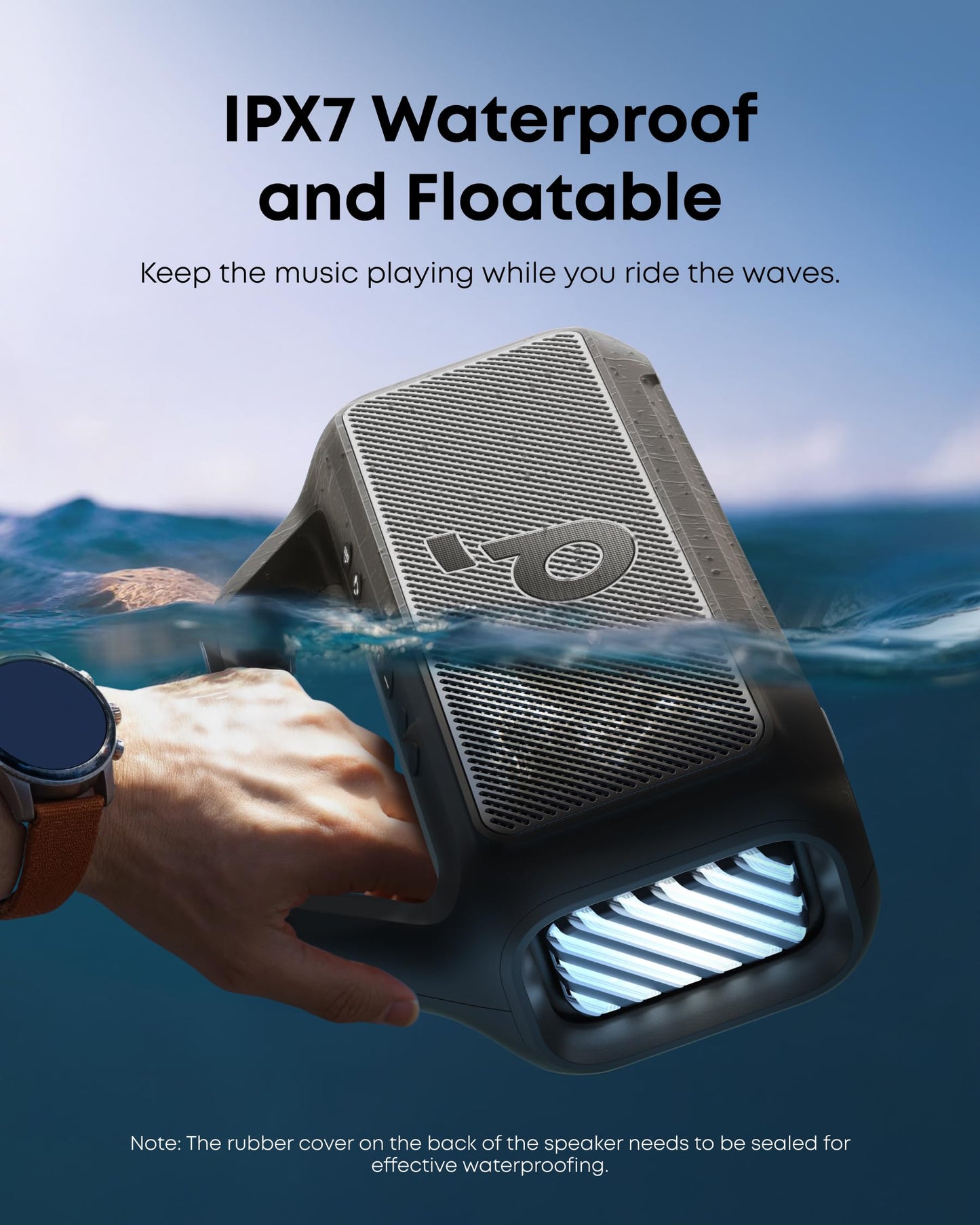 Soundcore Boom 2 Outdoor Speaker, 80W, Subwoofer, BassUp 2.0, 24H Playtime, IPX7 Waterproof, Floatable, RGB Lights, USB-C, Custom EQ, Bluetooth 5.3