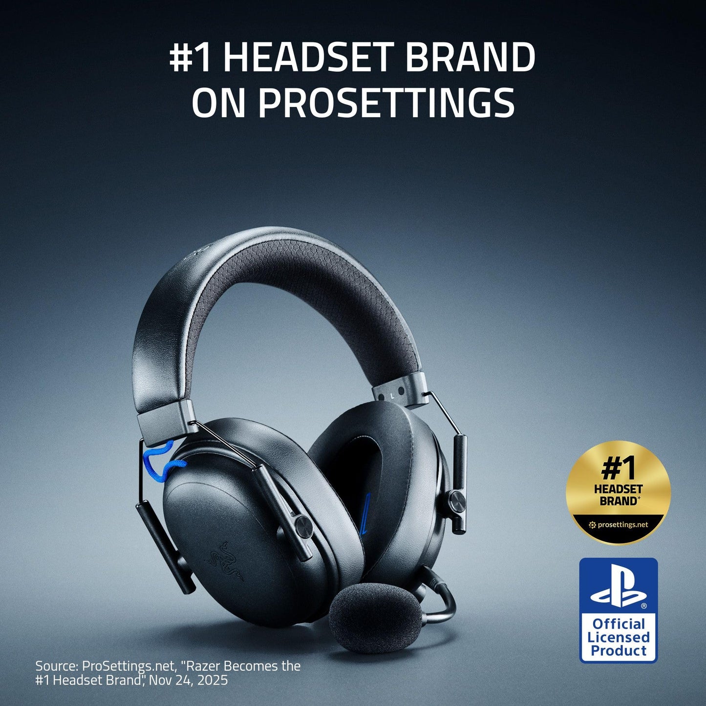 Razer BlackShark V3 Wireless Gaming Headset for PS5: 50mm Drivers - Super Wideband Mic - 2.4 GHz, Bluetooth - Works with PC, Mac, Nintendo Switch
