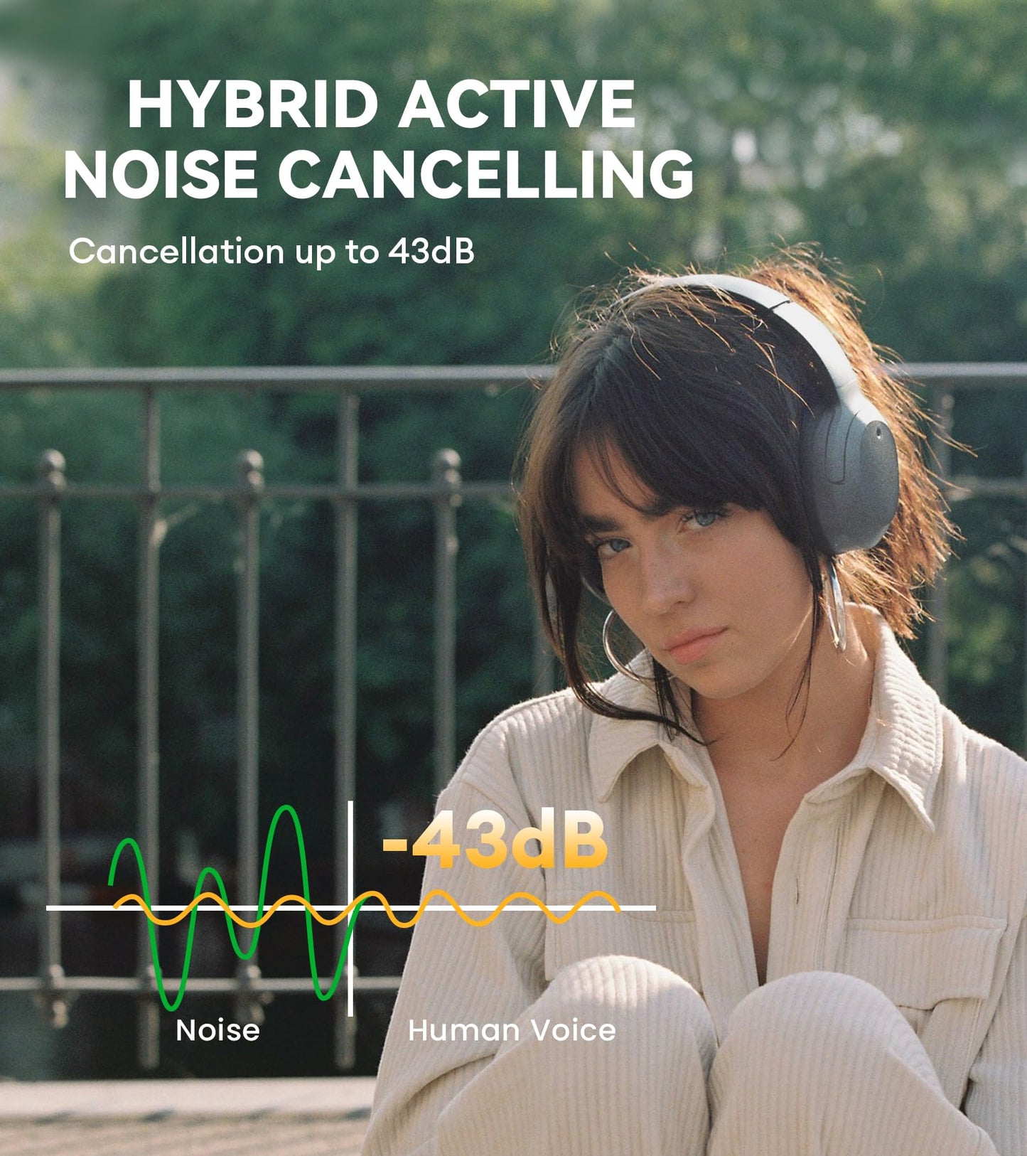 Edifier W820NB Plus Hybrid Active Noise Cancelling Headphones - LDAC Codec - Hi-Res Audio - Fast Charge - Over Ear Bluetooth V5.2 Headphones