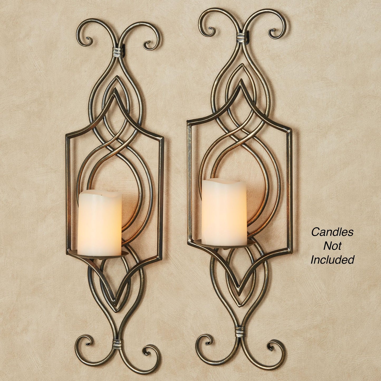 Carmen Unique Openwork Wall Sconce Pair Light Bronze Pair