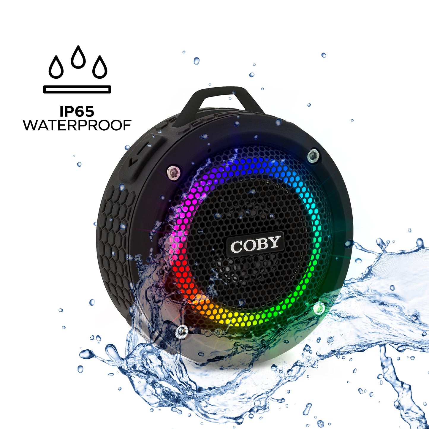 Coby Waterproof True Wireless Speakers, Shower Speaker, Bluetooth Speakers, 3W, Hi-Quality Sound, 33-Ft Wireless, Pair Speakers Together, Speakers
