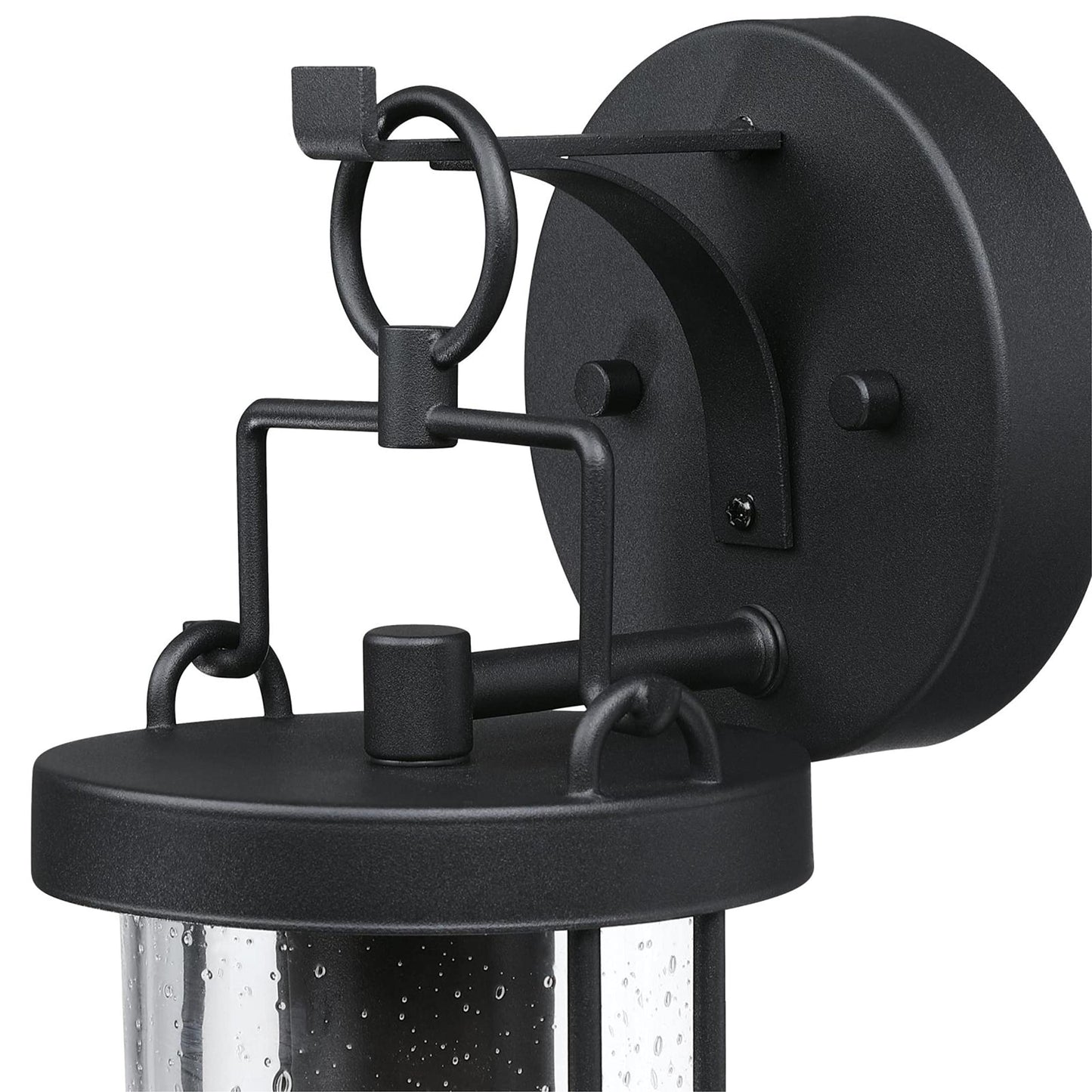 Westinghouse 6122500 Westcott Bay Traditional One Light Outdoor Wall Fixture, Textured Black Finish, Clear Seeded Glass