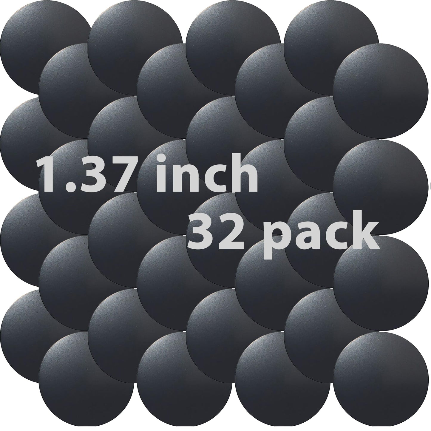 SALEX Cell Phone Metal Stickers 1.37 inch for Magnetic Car Mount. Replacement Set of 32 Mini Magnet Metal Plates. Silver Car Sticky Small Round Iron