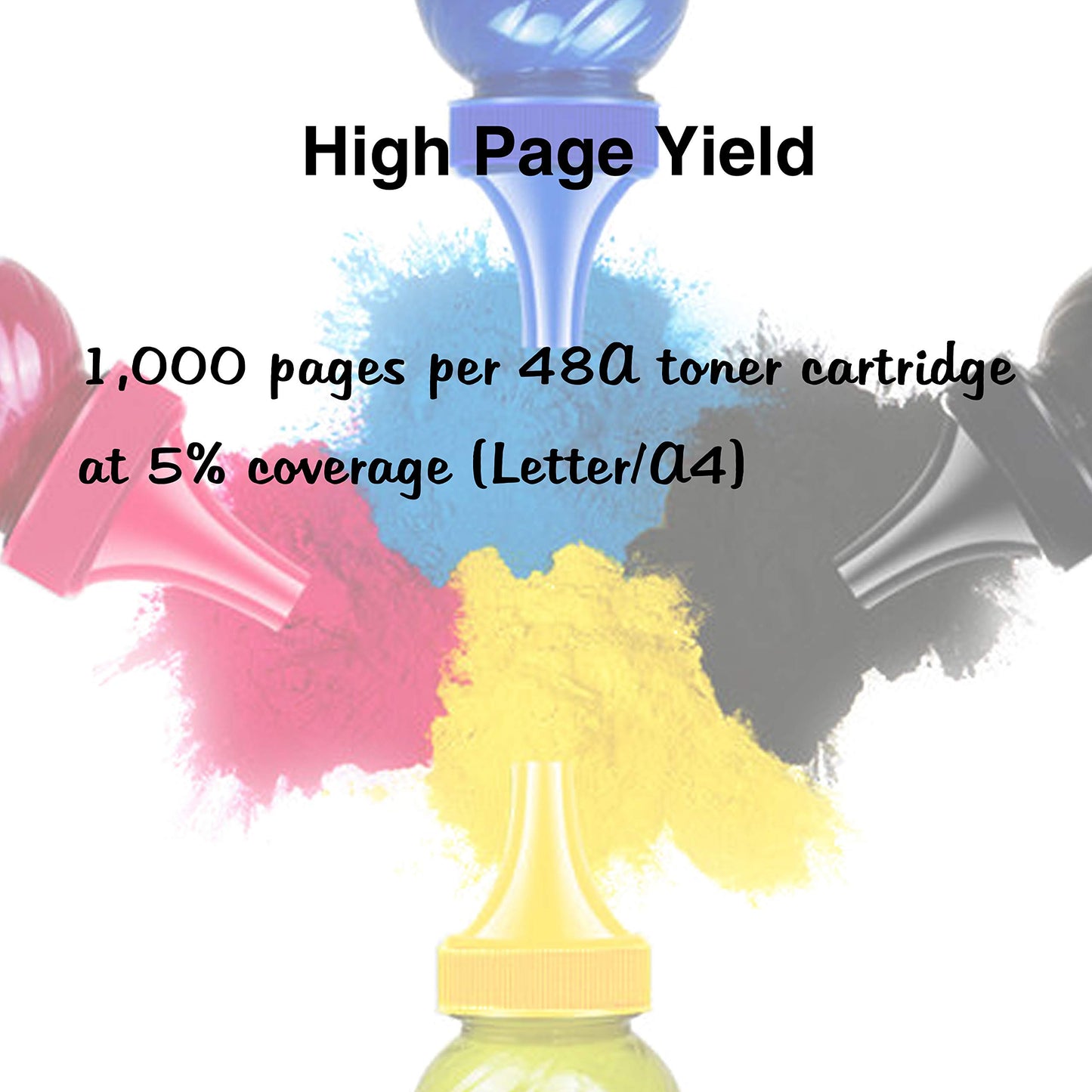 HI-VISION HI-YIELDS Compatible Toner 48A Toner Cartridge for CF248A Used for Pro M15w M15a M16w M16a MFP M29w M29a M28w M28a Printer, (1-Black Pack)