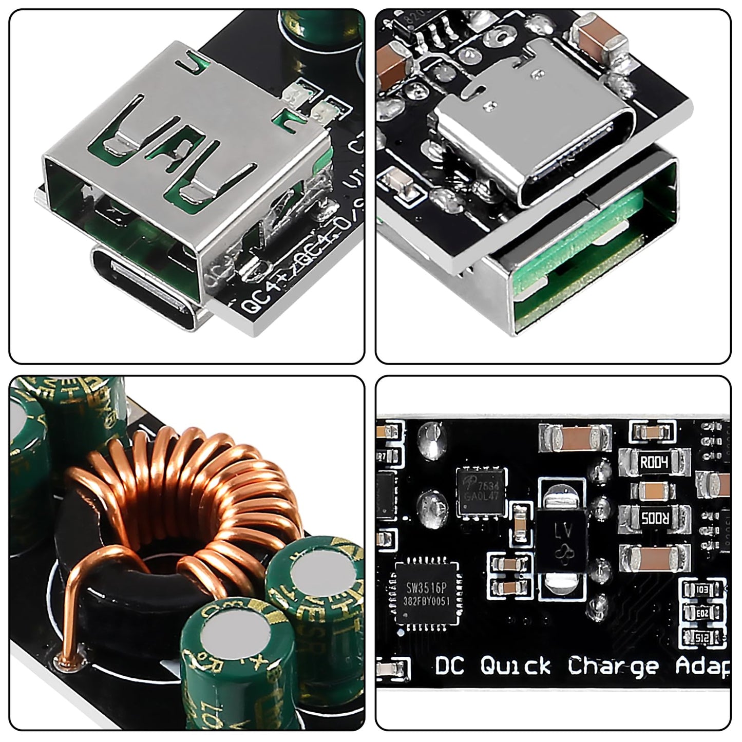 2PCS 60W 6-35V DC to USB Type C PD 3.0 QC4 Type A QC3.0 DC Fast Charge 12V 24V Step-Down Power Module USB Type-C Mobile Phone Quick Charge Adapter