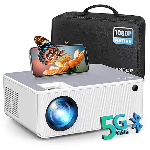 FANGOR 1080P HD Projector, WiFi Bluetooth Projectors, Max 230” Projection Screen Portable Home Theater Video Movie Proyector With Tripod, Compatible