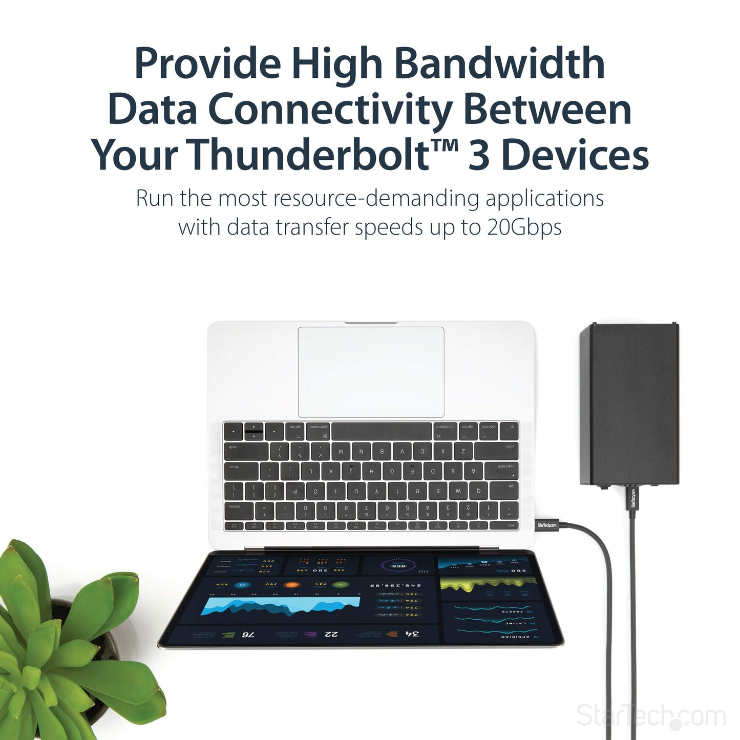 StarTech.com 2m (6.6ft) Passive Thunderbolt 3 Cable, 20Gbps, 100W PD, 4K Video, Thunderbolt Cable, Compatible with USB4/DP Alt Mode, Thunderbolt 4
