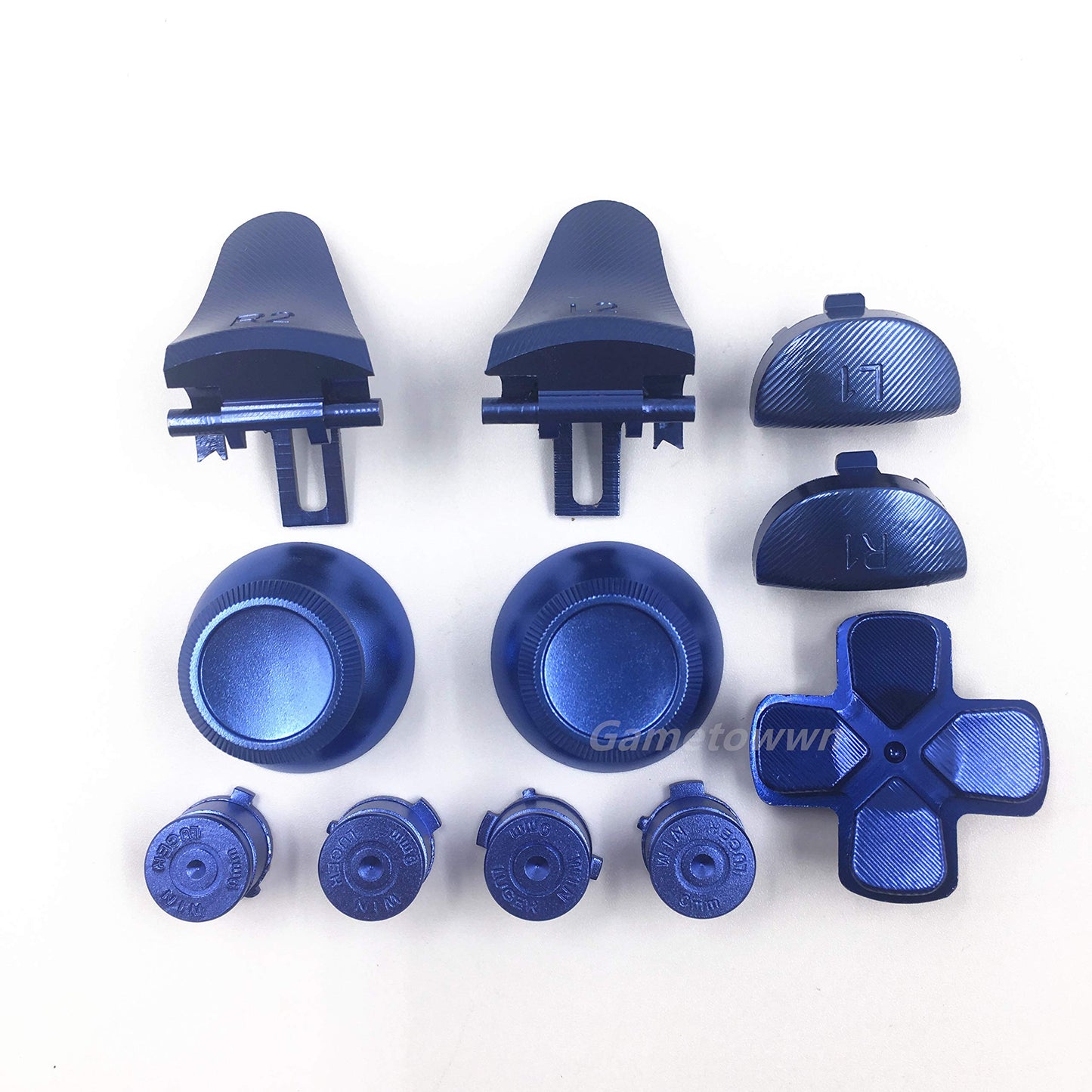 Aluminium Metal Full Set Button ABXY D-pad Direction Key L1 R1 L2 R2 Trigger Buttons Joysticks Thumb Sticks Cap for PS4 Slim JDS-040 JDS 040