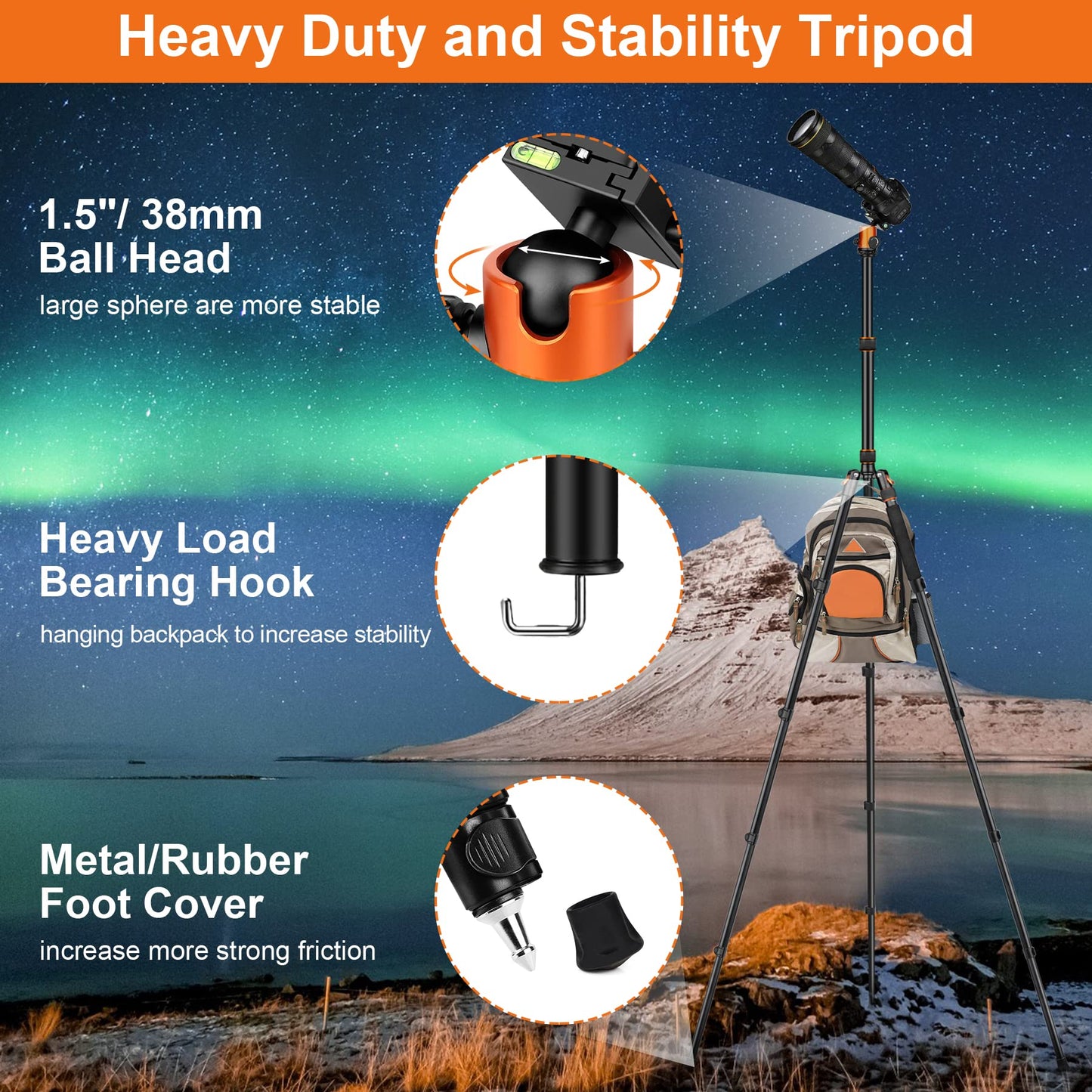 Rubber Feet Tripod Spike, 3 PCS Non-Slip Tripod Monopod Feet Universal