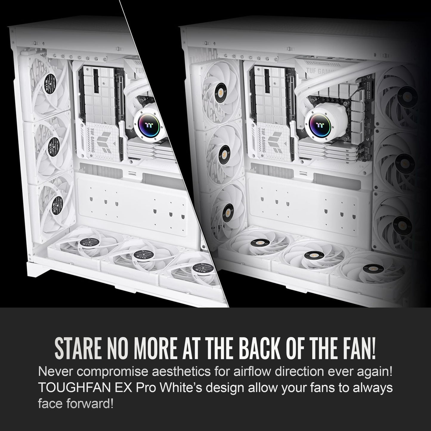 Thermaltake TOUGHFAN EX12 Pro Snow PC Cooling Fan, Magnetic Connection, Swappable Fan Blade, PWM Controlled 500~2000 RPM, Air Flow 70.8 CFM, 120mm (3