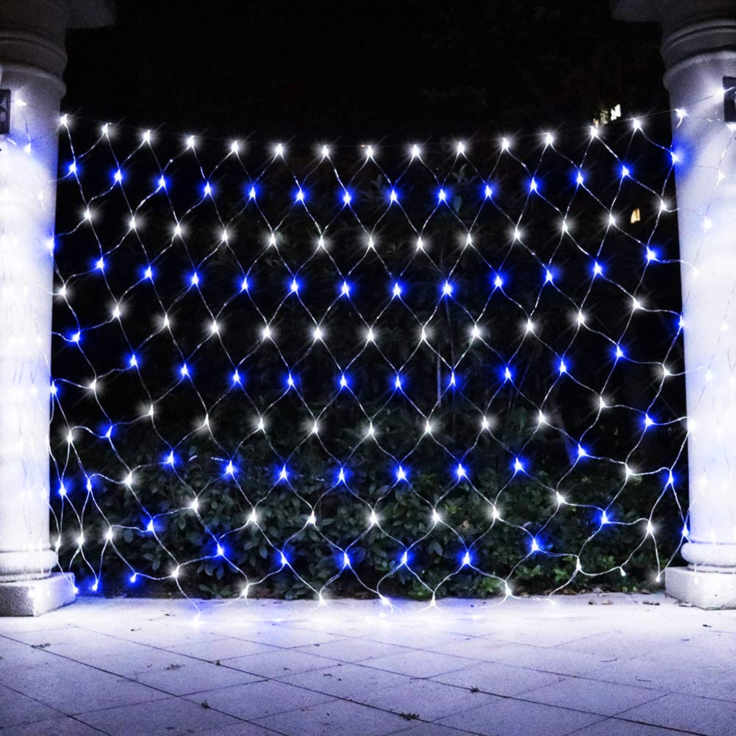 weillsnow 198 LED 9.8ft x 6.6ft Christmas Net Lights, Connectable 8 Lighting Twinkle Modes Mesh Lights for Christmas Outdoor Patio Garden Bush Fence