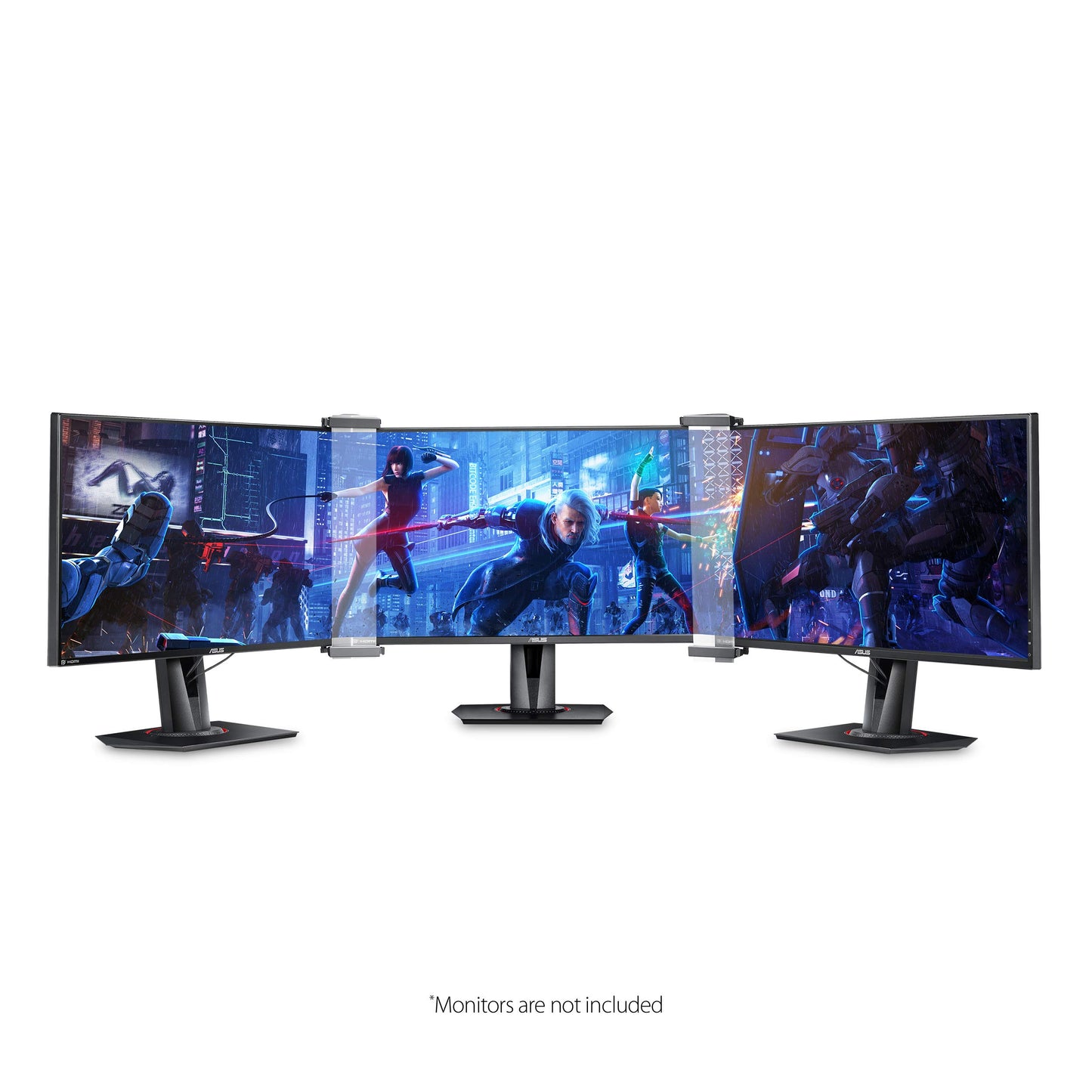 ASUS ABF01 ROG Bezel-Free Kit Universal Multi-Monitor Setup with Optical Micro-Structures Easy Assembly, Clear, (Set of 2)