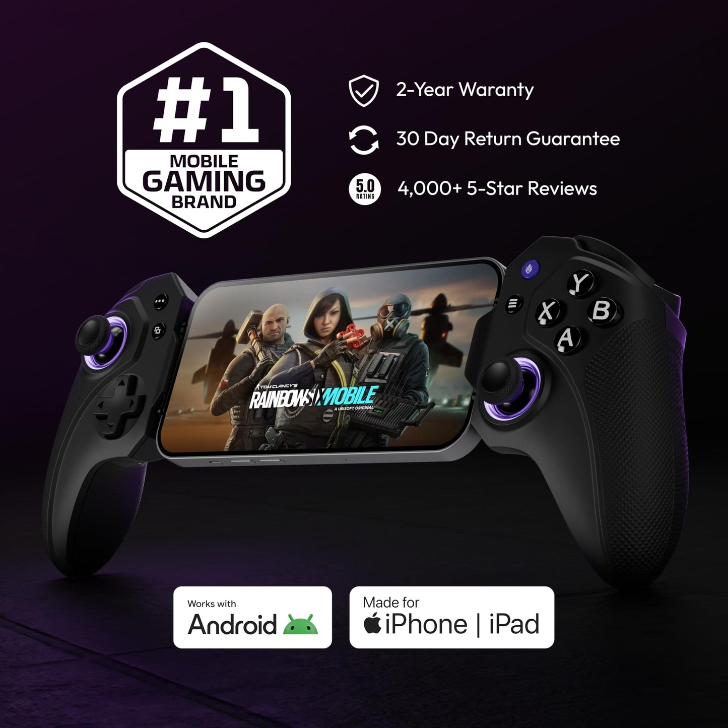 ELO Vagabond Mobile Gaming Controller for iPhone 15/16/17, iPad Mini & Android (USB-C) - Hall Effect Joysticks - Made for iPhone - Play Call of Duty