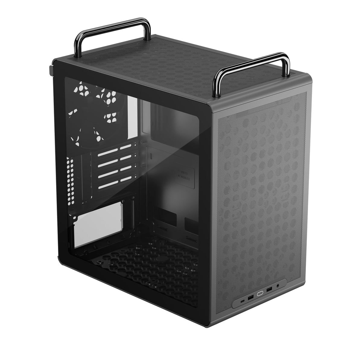 Cooler Master QUBE 340 Micro-ATX PC Case, High Airflow, Tempered Glass