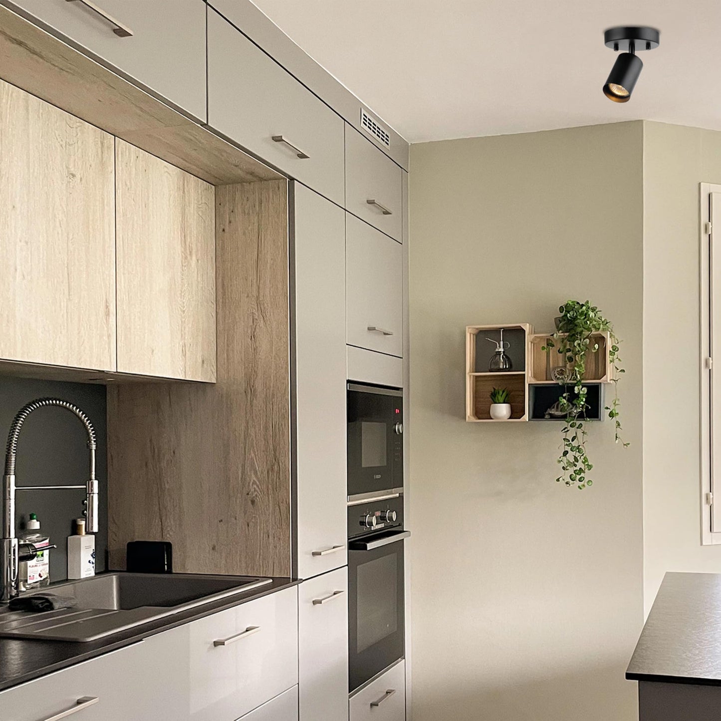 Globe Electric 57498 Pratt 1-Light Track Lighting Spotlight, Matte Black, Bulb Not Included
