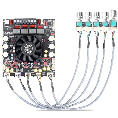 Wuzhi Audio ZK-AS21P Bluetooth Amplifier Board - 300W+300W+600W Output, 18-50V DC Wide Voltage Input, Vehicle Amplifier (External Potentiator)