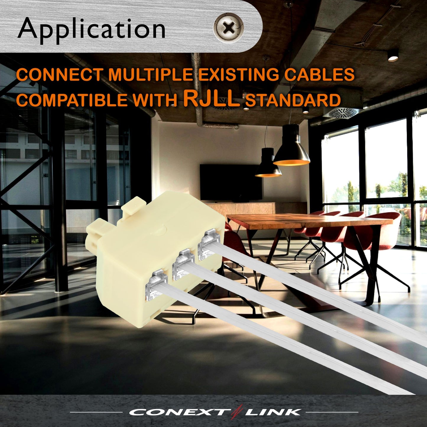 RJ11 6P4C Telephone/Phone Line 1 Male to 3 Female Modular T Adapter