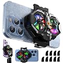Mikirini Mobile Phone Cooler with RGB Backlight and Temp Display, Cellphone Cooling Fan with Dual Semi-Conductor Cooling Chip, Compatible