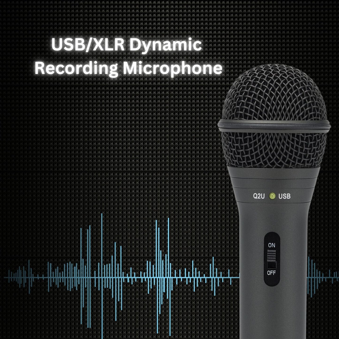 Samson Q2U Black Handheld Dynamic USB Microphone Bundle with Boom Arm and Pop Filter (3 Items)