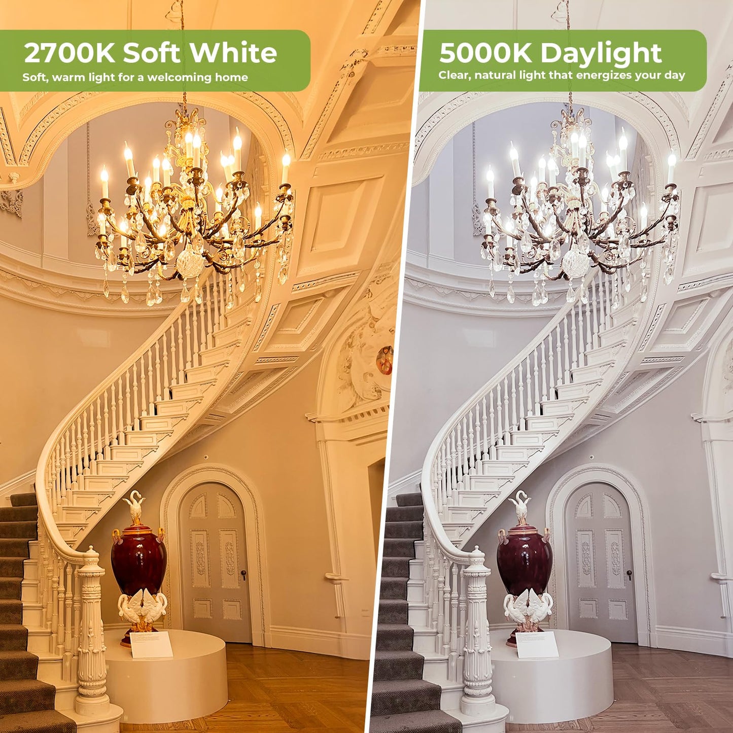 Sigalux E12 LED Candelabra Bulb 60 Watt Equivalent, Dimmable Chandelier Light Bulbs 2700K Soft White, CA10 Candle Bulbs for Chandelier, 5W, 450LM, 12
