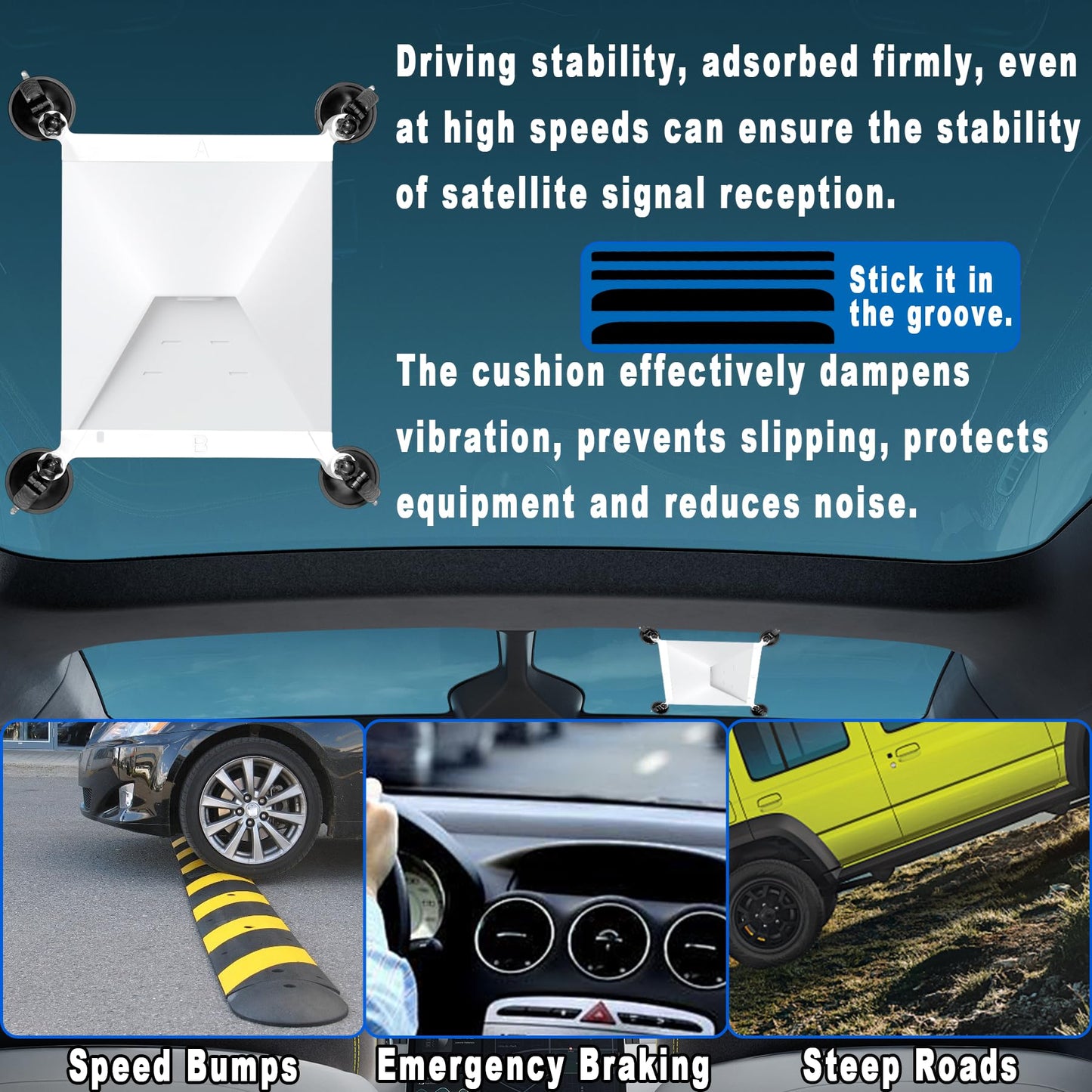 Aottykro Starlink Mini Sunroof Suction Cup Mount,Mount for Car,Car Mount and Car Mounting Kit ,Mount Ensures Satellite Signal Stability While