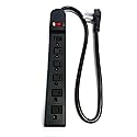 AVBcable LTS-6H 6 Outlet Basic Power Strip with 2' Cord and Right Angl