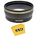 Socko 52MM 0.43X Wide Angle HD Lens with Macro for NIKON D5300 D5200 D5100 D5000 D3300 D3200 D3100 D3000 D7100 D7000 DSLR Cameras and SSD Microfiber