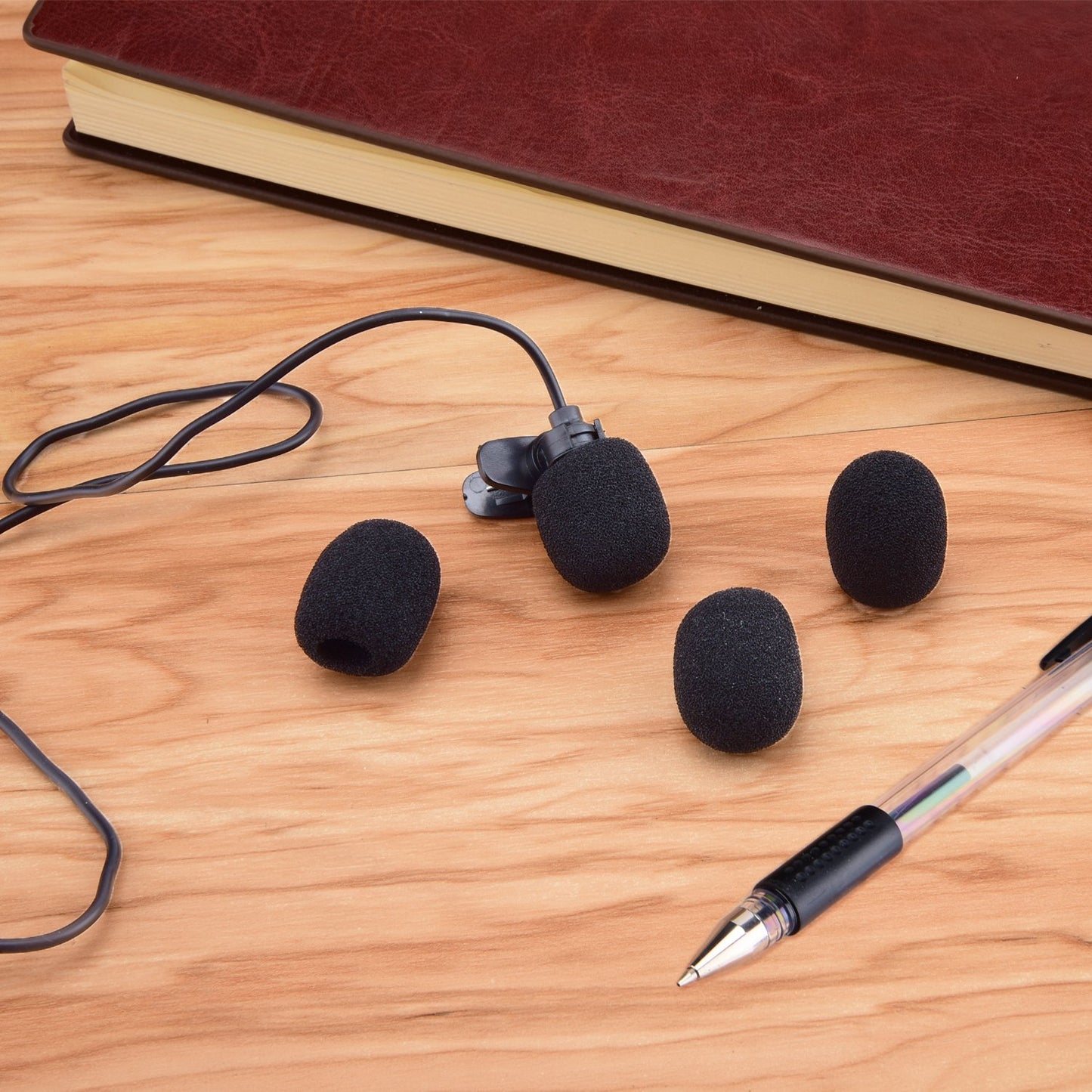 Sunmns 10 Pack Mini Small Size Lapel Headset Microphone Windscreen Foam Cover, Black