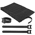 Nettbe Reusable Cable Ties, 210 PCS 6 Inches Adjustable Cord Straps Wire Organizer Cord Wrap and Hook Loop Cable Management