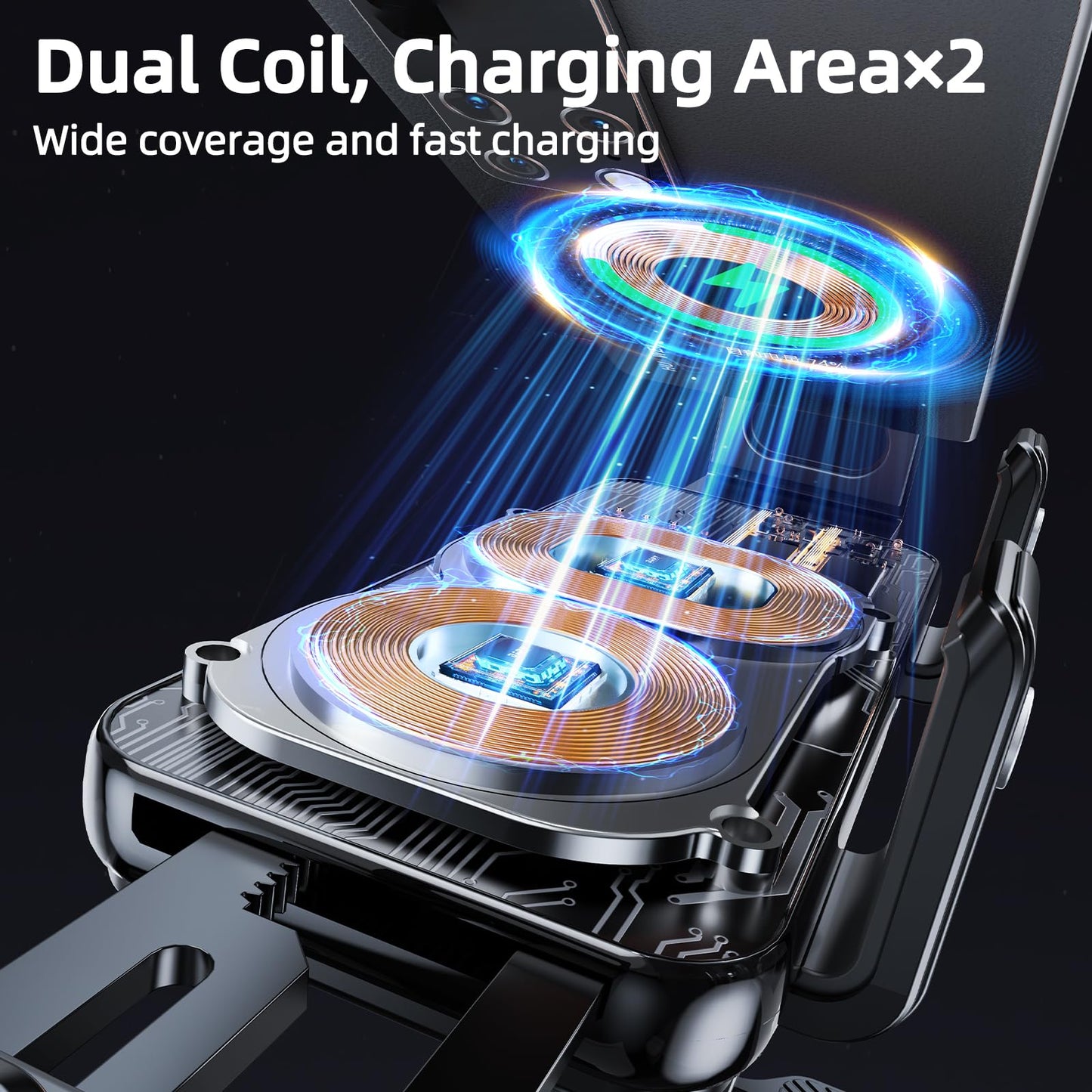 xuenair 15W Fast Charging Wireless Car Charger Samsung Z Fold 7 6 5 4 3 2 Z Flip 7 6 5 iPhone 17 16 15 Pro Max, Z Fold 6 Accessories with Auto