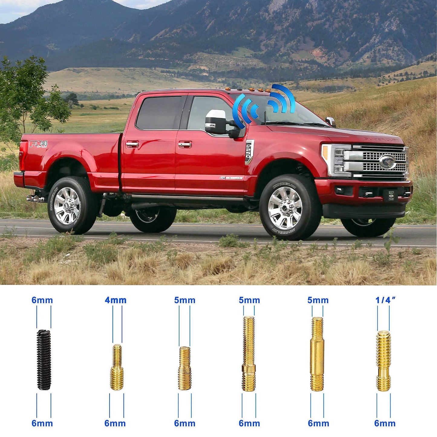 Bingfu Car Radio Stereo Antenna Mast Carbon Fiber Truck Universal Antenna Replacement