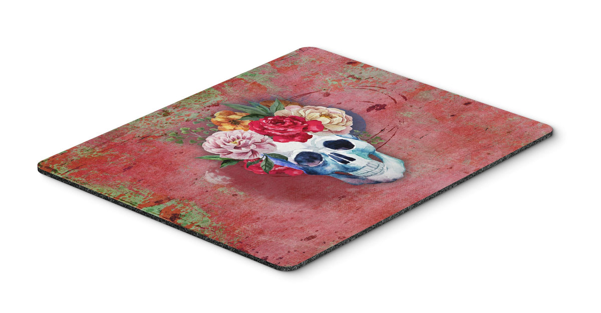 Caroline's Treasures BB5130MP Day of The Dead Red Flowers Skull Mouse Pad, Hot Pad or Trivet for Home Office Gaming Working Computers Laptop Mouse