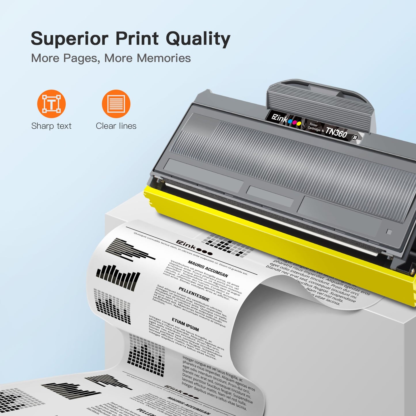 E-Z Ink Compatible Toner Cartridge Replacement for Brother TN330 TN360 TN-330 TN-360 High Yield Compatible with DCP-7040 DCP-7030 MFC-7840W HL-2140