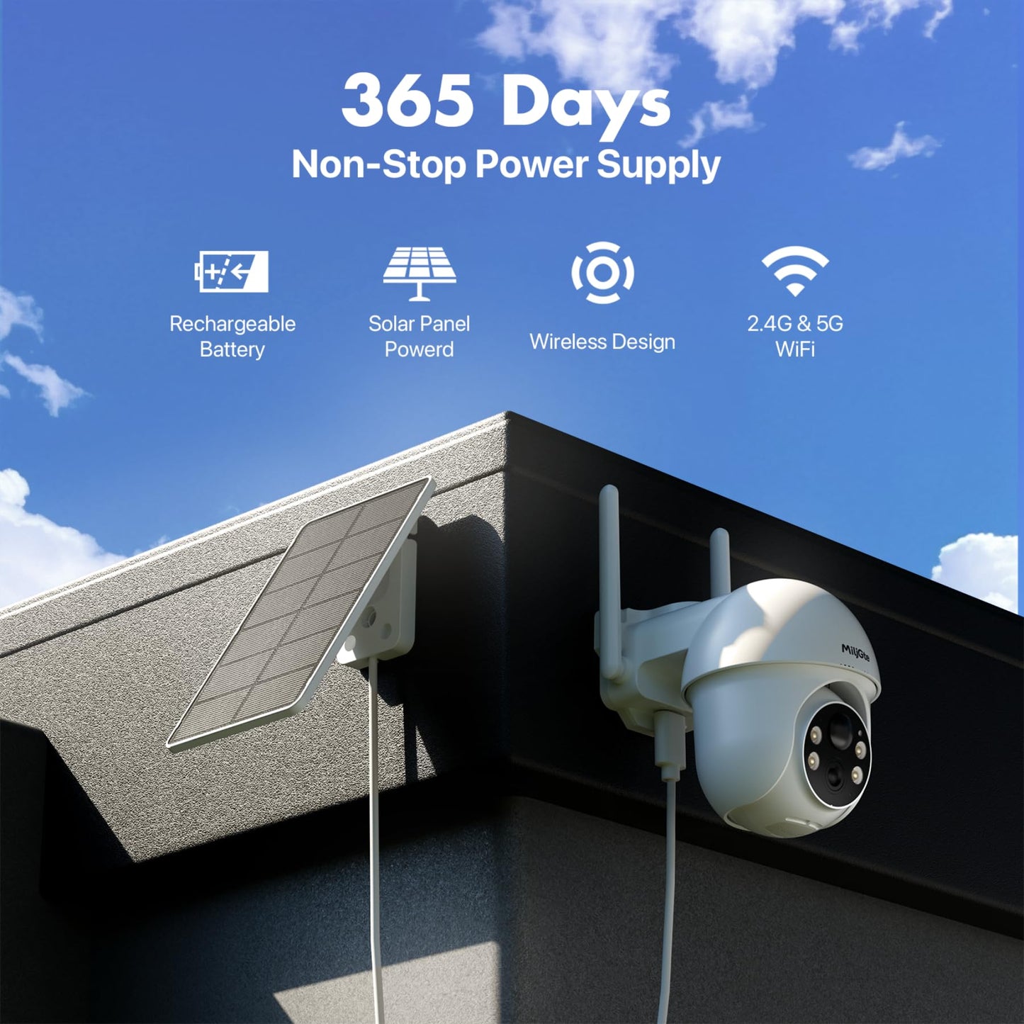 smasisk Solar Security Cameras Wireless Outdoor 4-Cam Kit 2K/3MP Cameras for Home Security with 64GB SD Card Color Night Vision Cam-to-Cam Sync