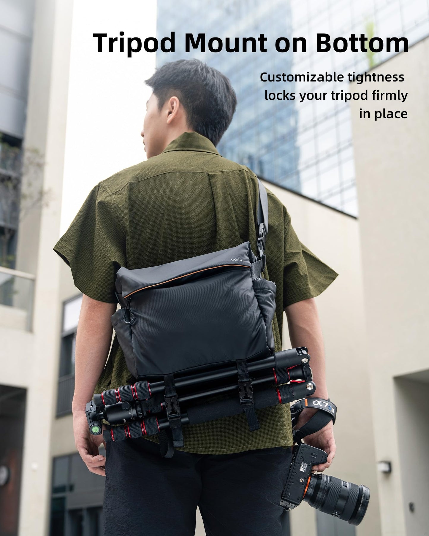 llano 6L Camera Sling Bag for Photographers, DSLR Shoulder Bag Small, Compact Crossbody Camera Case with Adjustable Strap for Canon Nikon Sony