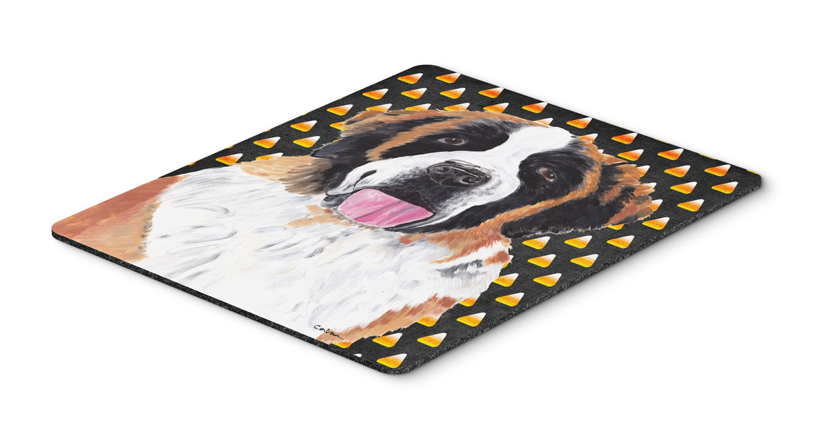 Caroline's Treasures SC9165MP Saint Bernard Candy Corn Halloween Portrait Mouse Pad, Hot Pad or Trivet for Home Office Gaming Working Computers Laptop