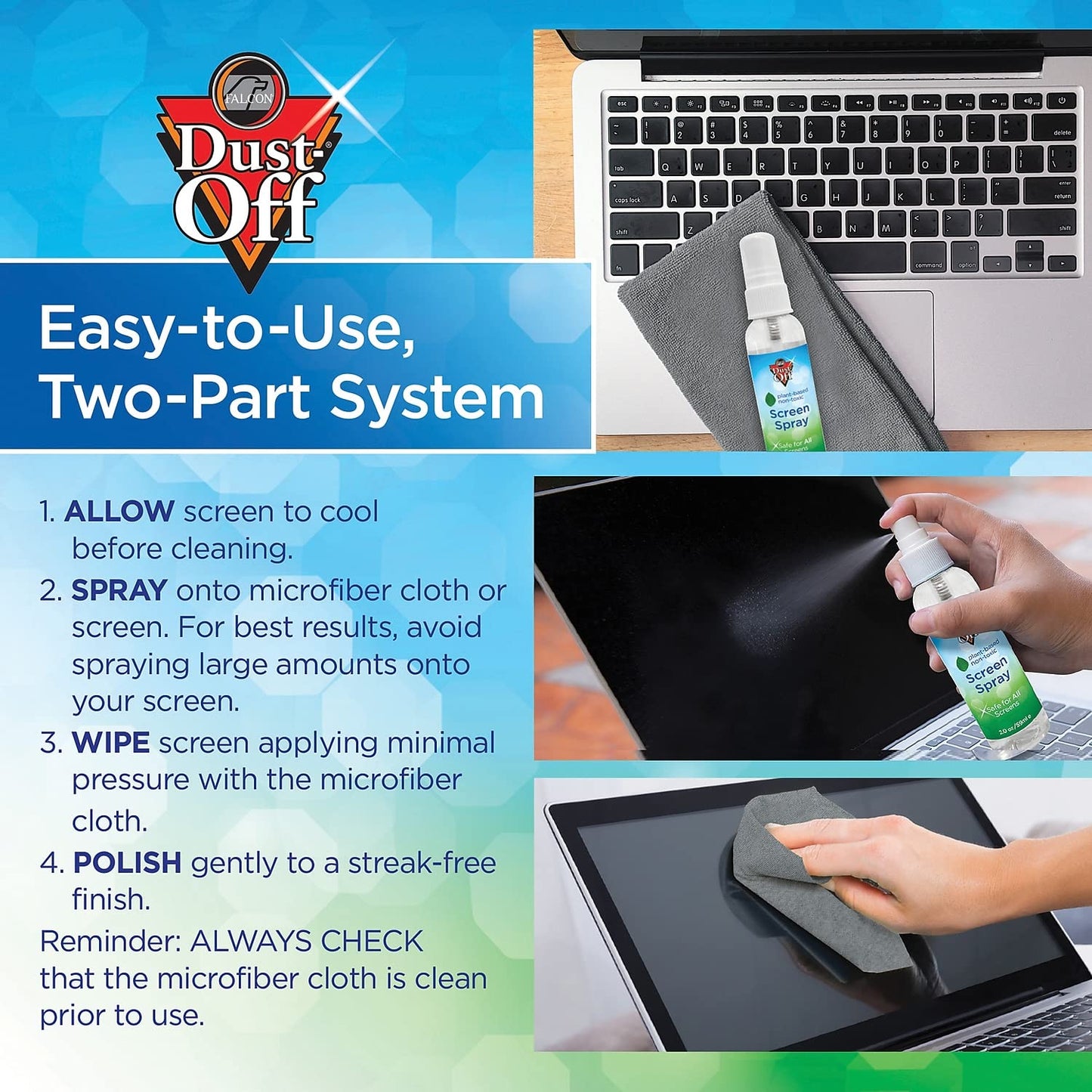 Dust-Off Laptop Computer Cleaning Kit, 50 Ml Spray/Microfiber Cloth