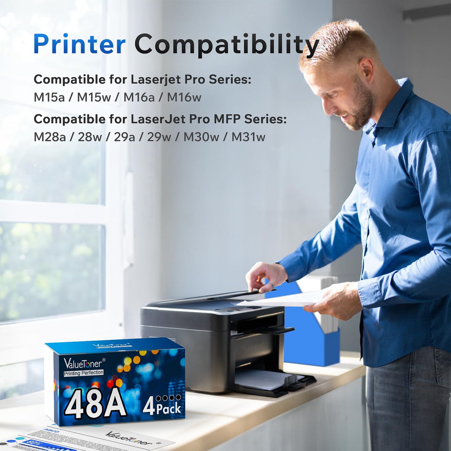 Valuetoner 48A Toner Cartridge HP Replacement for HP 48A Toner Cartridge Black CF248A 248A High Yield Work for Pro M15w M16a M15a M16w MFP M31w M30w